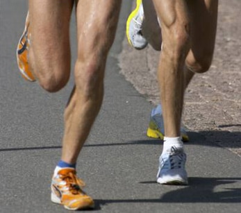 Runners' legs in a race
